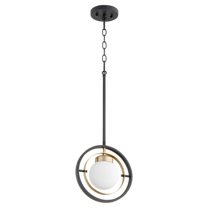 Quorum Nimbus 306-6980 Pendant Light - Textured Black W/ Aged Brass