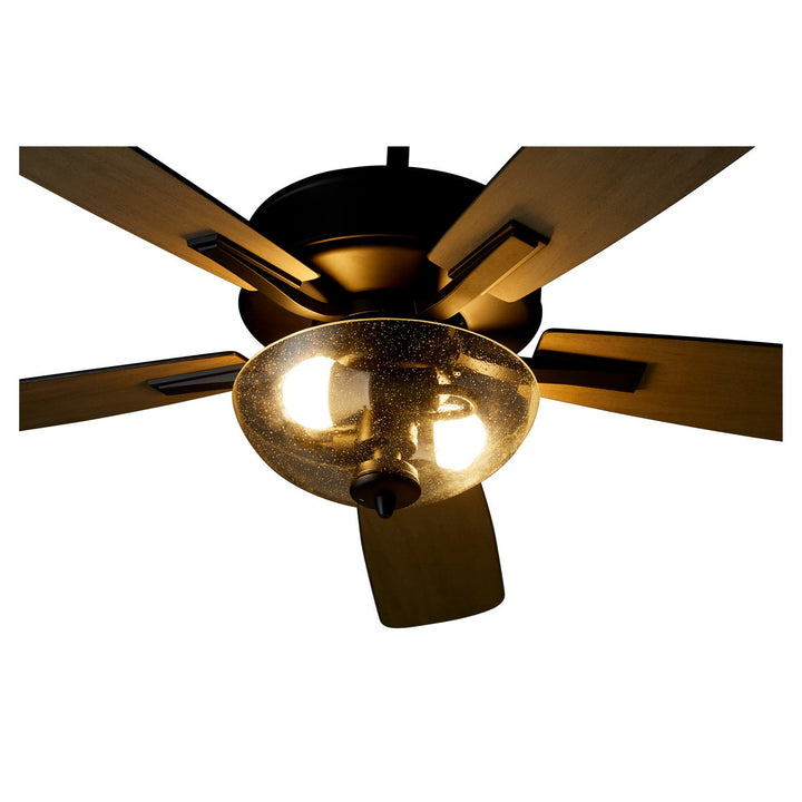 Quorum Ovation 4525-2259 Ceiling Fan 52 in. - Matte Black, Matte Black/Weathered Gray