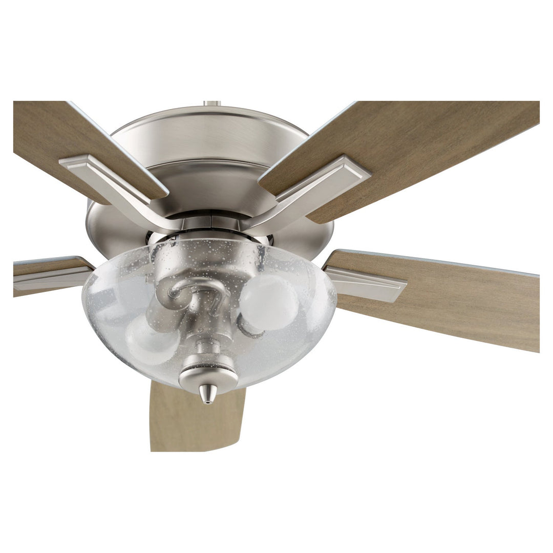 Quorum Ovation 4525-2265 Ceiling Fan 52 in. - Satin Nickel, Silver/Weathered Gray