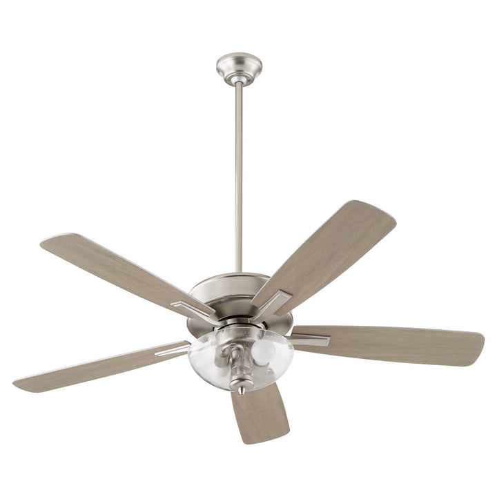 Quorum Ovation 4525-2265 Ceiling Fan 52 in. - Satin Nickel, Silver/Weathered Gray