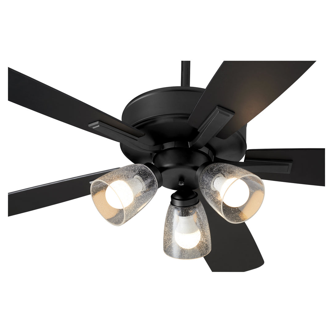 Quorum Ovation 4525-2359 Ceiling Fan 52 in. - Matte Black, Matte Black/Weathered Gray