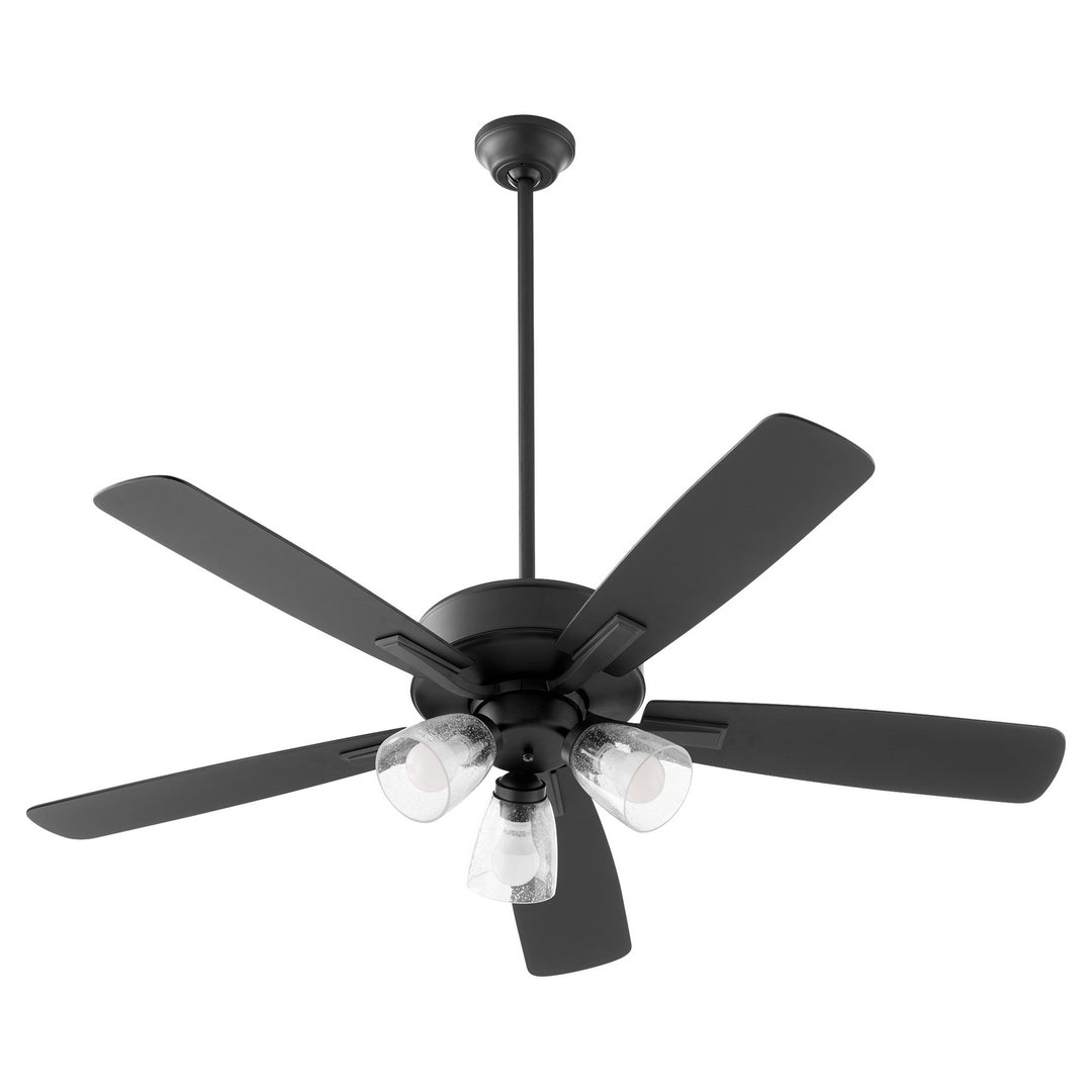 Quorum Ovation 4525-2359 Ceiling Fan 52 in. - Matte Black, Matte Black/Weathered Gray