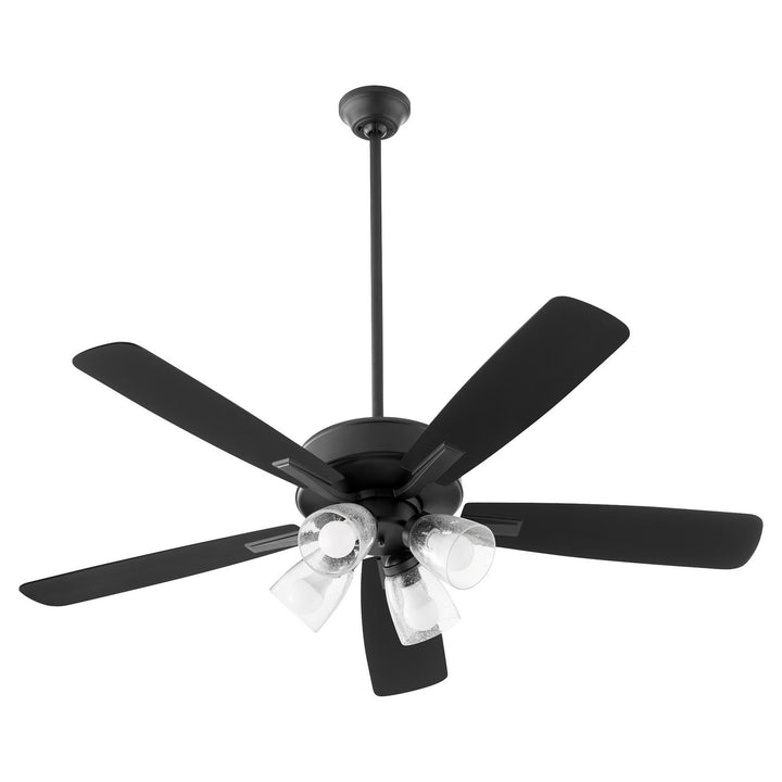 Quorum Ovation 4525-2459 Ceiling Fan 52 in. - Matte Black, Matte Black/Weathered Gray