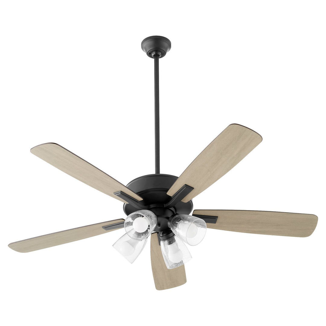 Quorum Ovation 4525-2459 Ceiling Fan 52 in. - Matte Black, Matte Black/Weathered Gray