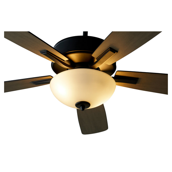 Quorum Ovation 4525-259 Ceiling Fan 52 in. - Matte Black, Matte Black/Weathered Gray