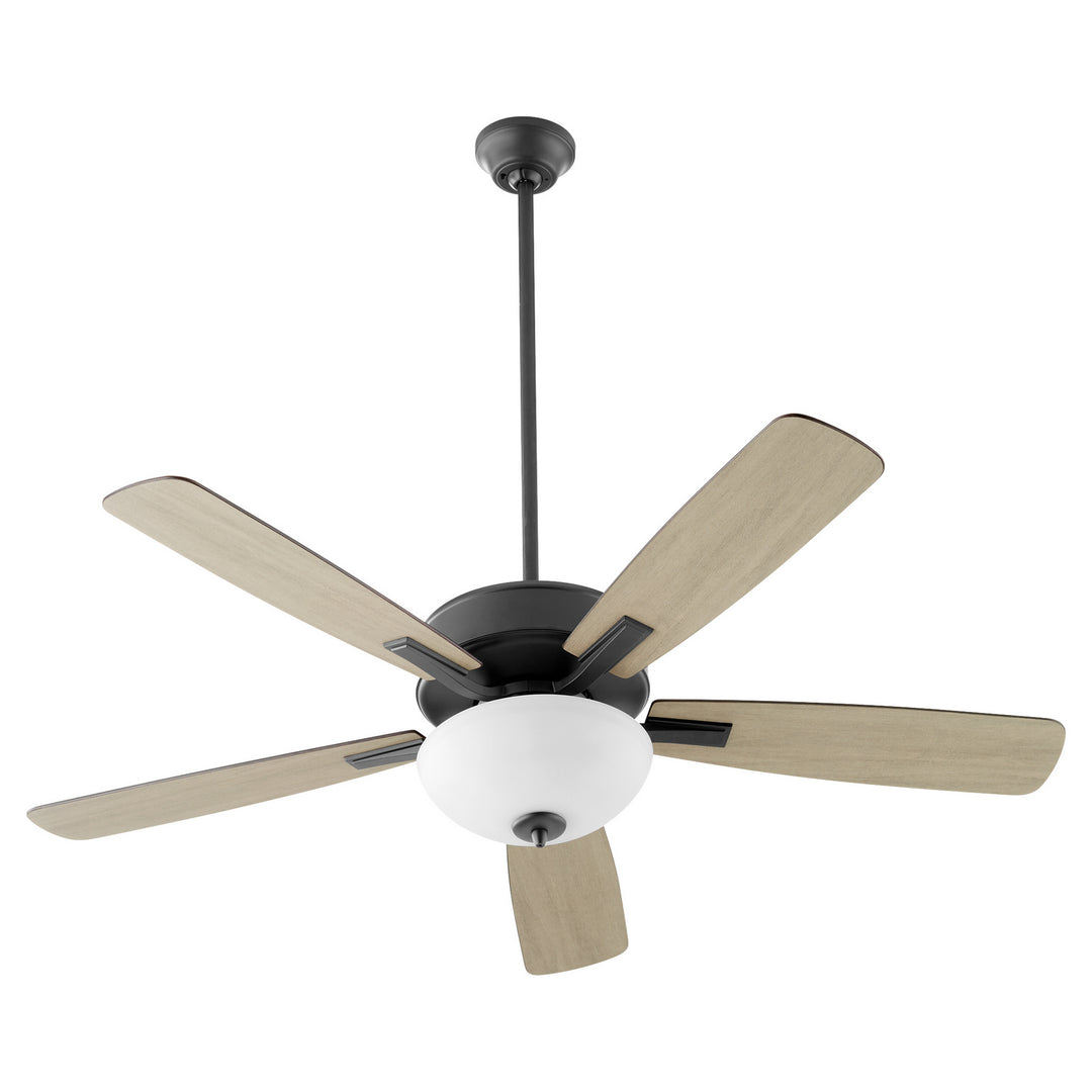 Quorum Ovation 4525-259 Ceiling Fan 52 in. - Matte Black, Matte Black/Weathered Gray