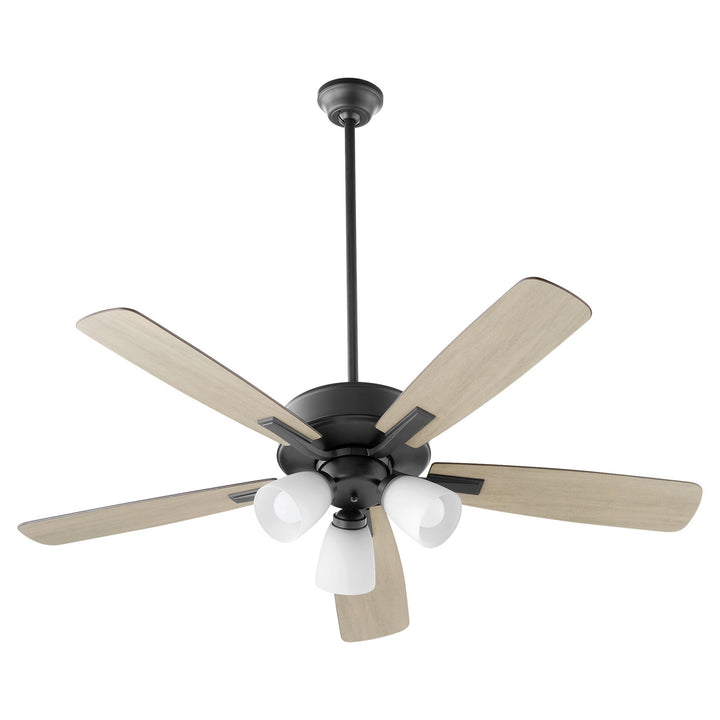 Quorum Ovation 4525-359 Ceiling Fan 52 in. - Matte Black, Matte Black/Weathered Gray