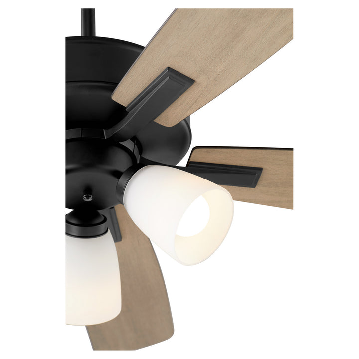 Quorum Ovation 4525-359 Ceiling Fan 52 in. - Matte Black, Matte Black/Weathered Gray