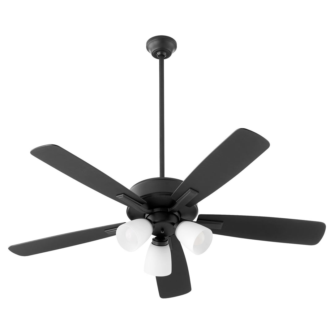 Quorum Ovation 4525-359 Ceiling Fan 52 in. - Matte Black, Matte Black/Weathered Gray