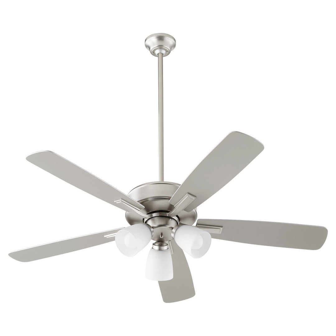 Quorum Ovation 4525-365 Ceiling Fan 52 in. - Satin Nickel, Silver/Weathered Gray