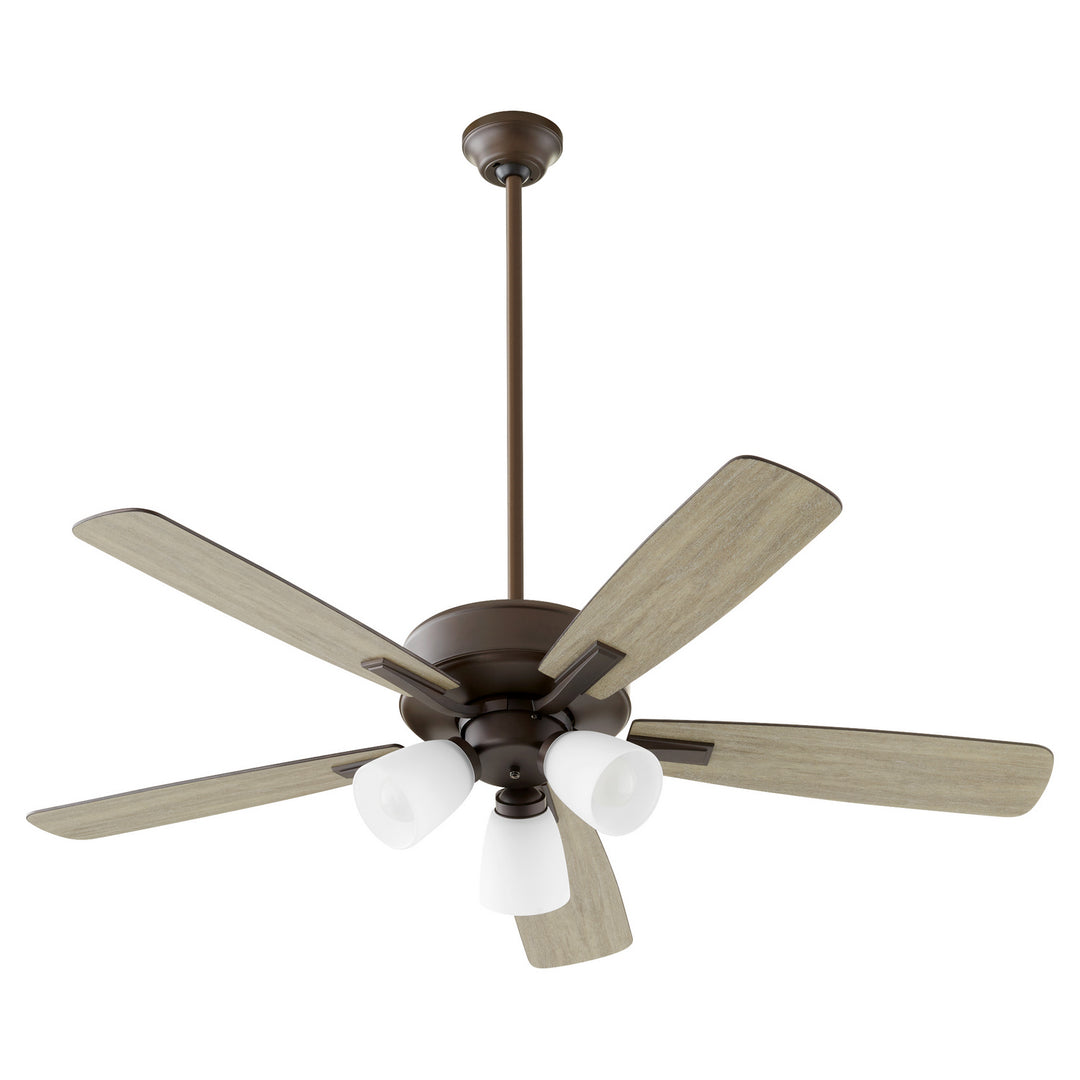 Quorum Ovation 4525-386 Ceiling Fan 52 in. - Oiled Bronze, Oiled Bronze/Weathered Oak