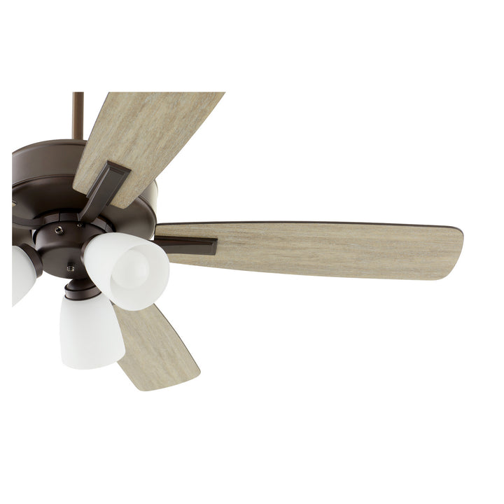 Quorum Ovation 4525-386 Ceiling Fan 52 in. - Oiled Bronze, Oiled Bronze/Weathered Oak