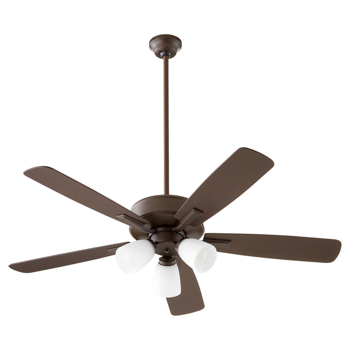 Quorum Ovation 4525-386 Ceiling Fan 52 in. - Oiled Bronze, Oiled Bronze/Weathered Oak