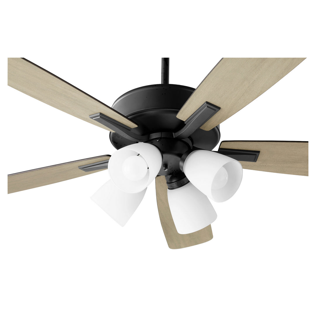 Quorum Ovation 4525-459 Ceiling Fan 52 in. - Matte Black, Matte Black/Weathered Gray