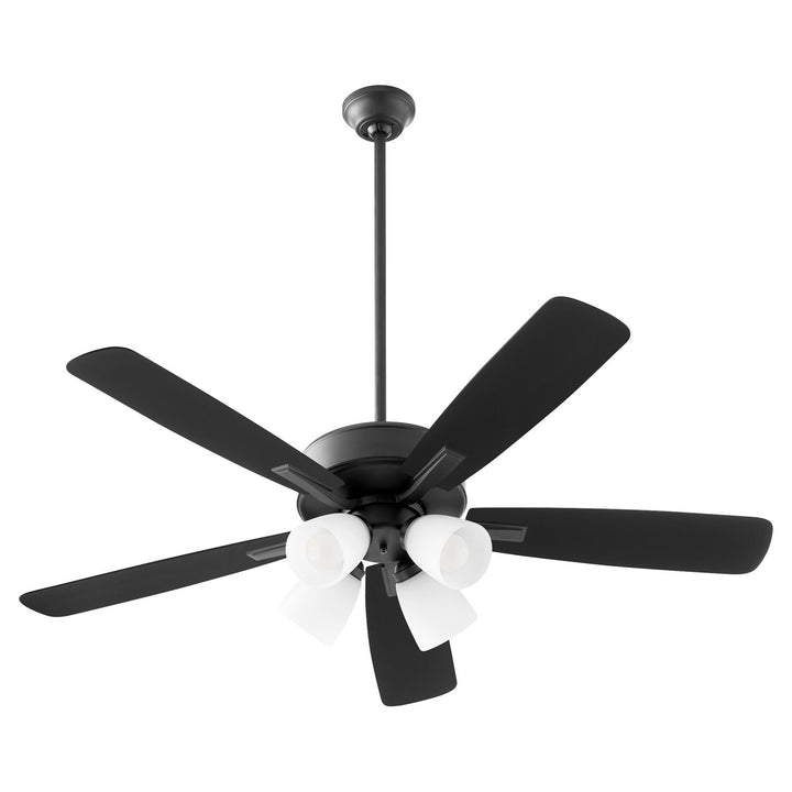 Quorum Ovation 4525-459 Ceiling Fan 52 in. - Matte Black, Matte Black/Weathered Gray