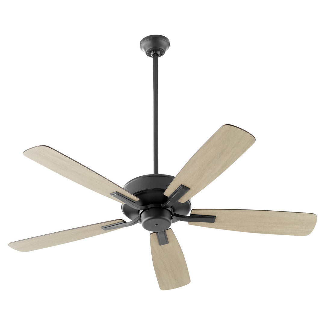 Quorum Ovation 4525-59 Ceiling Fan 52 in. - Matte Black, Matte Black/Weathered Gray