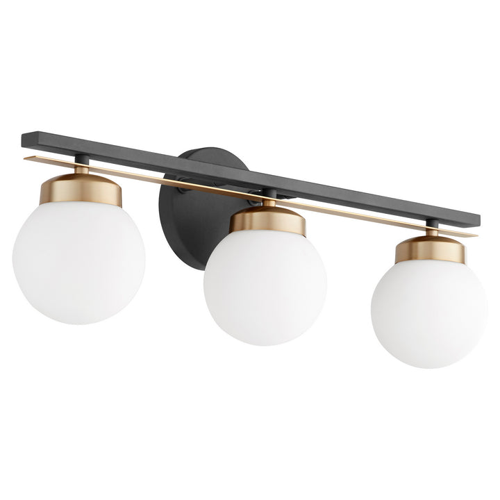 Quorum Nimbus 506-3-6980 Bath Vanity Light 24 in. wide - Textured Black W/ Aged Brass