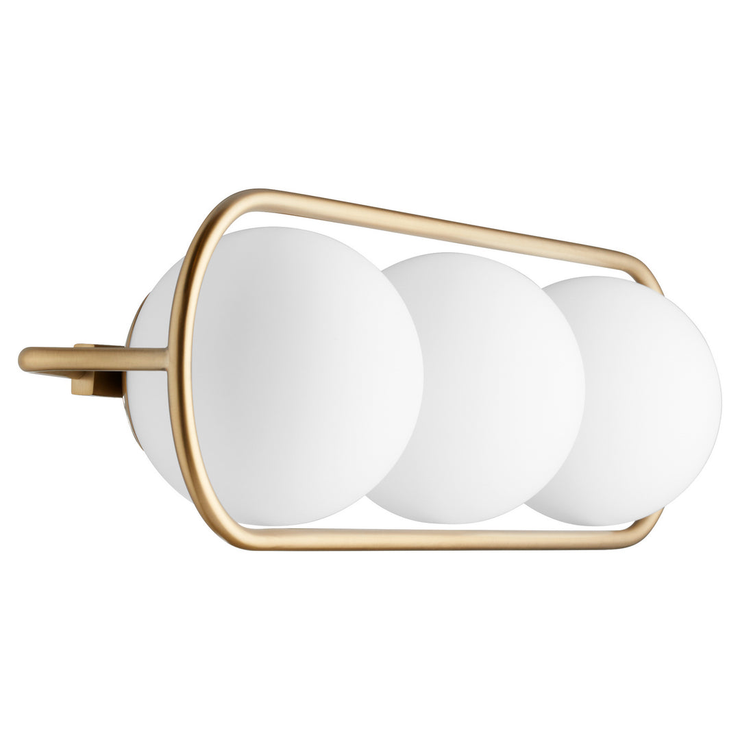Quorum Belmont 5137-3-80 Bath Vanity Light 26 in. wide - Aged Brass