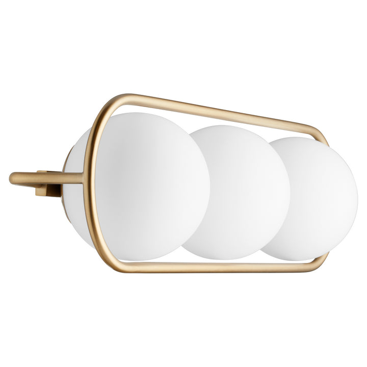 Quorum Belmont 5137-3-80 Bath Vanity Light 26 in. wide - Aged Brass