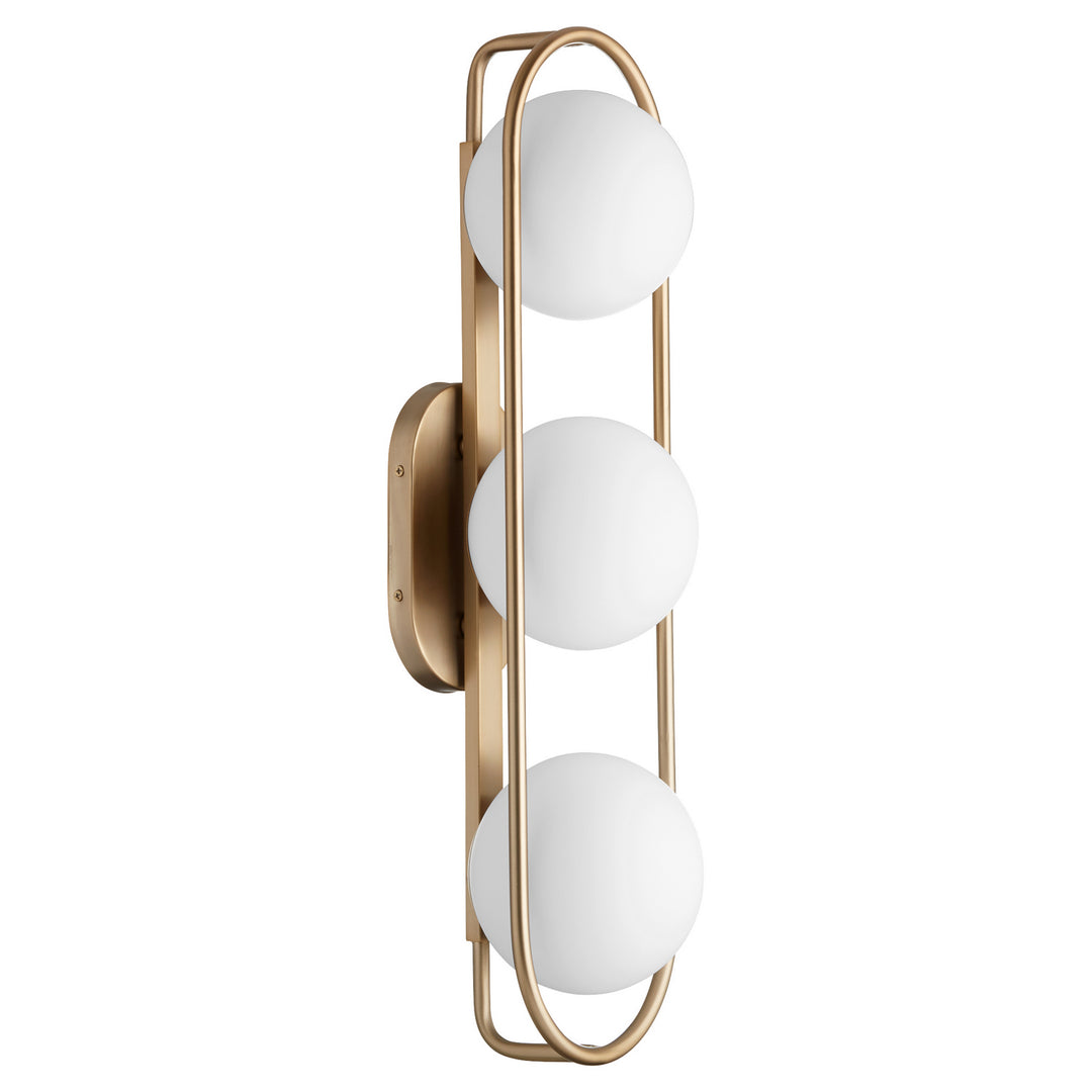 Quorum Belmont 5137-3-80 Bath Vanity Light 26 in. wide - Aged Brass