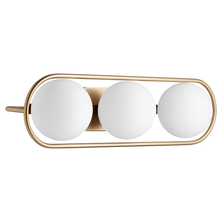 Quorum Belmont 5137-3-80 Bath Vanity Light 26 in. wide - Aged Brass