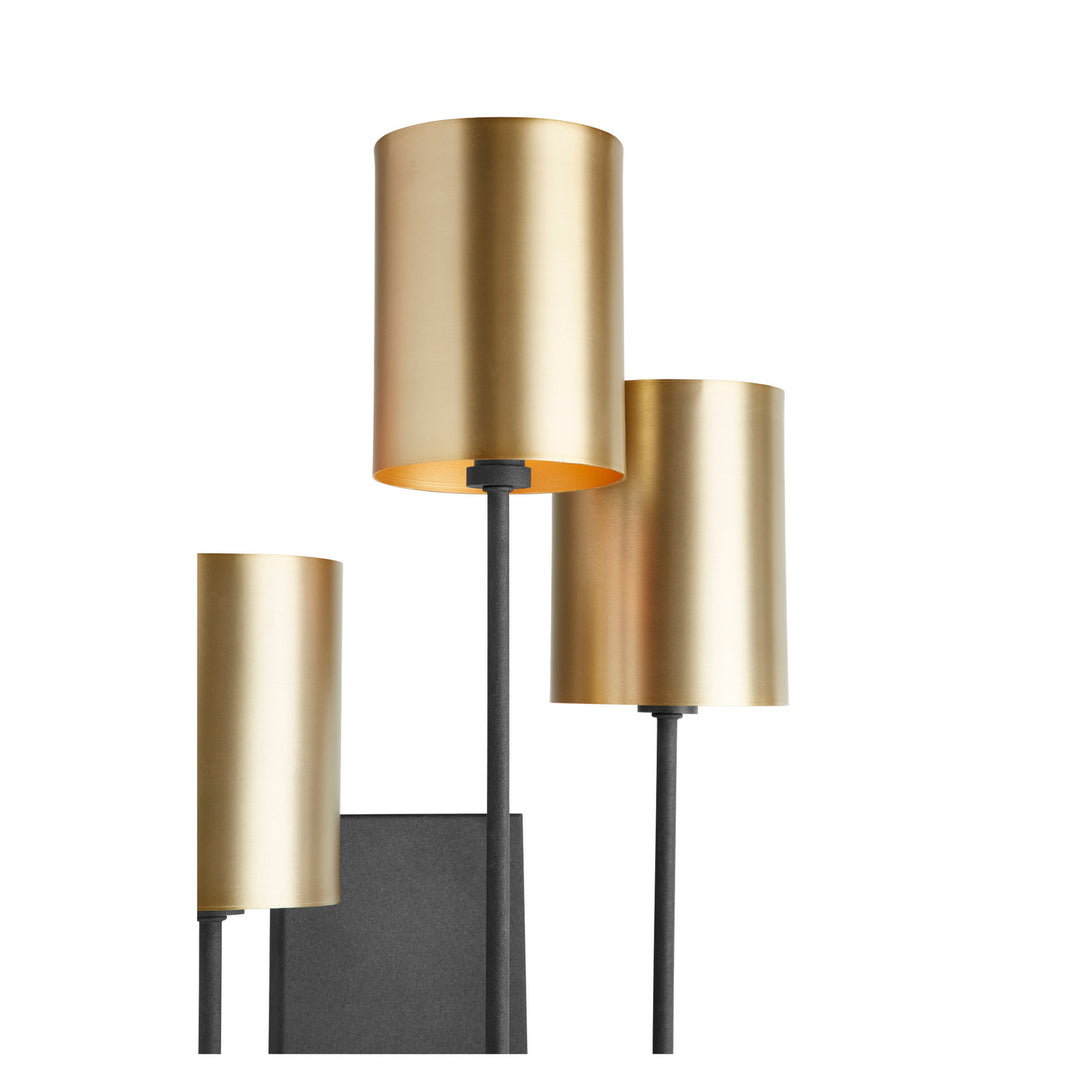 Quorum Harmony 557-3-6980 Wall Sconce Light - Textured Black W/ Aged Brass
