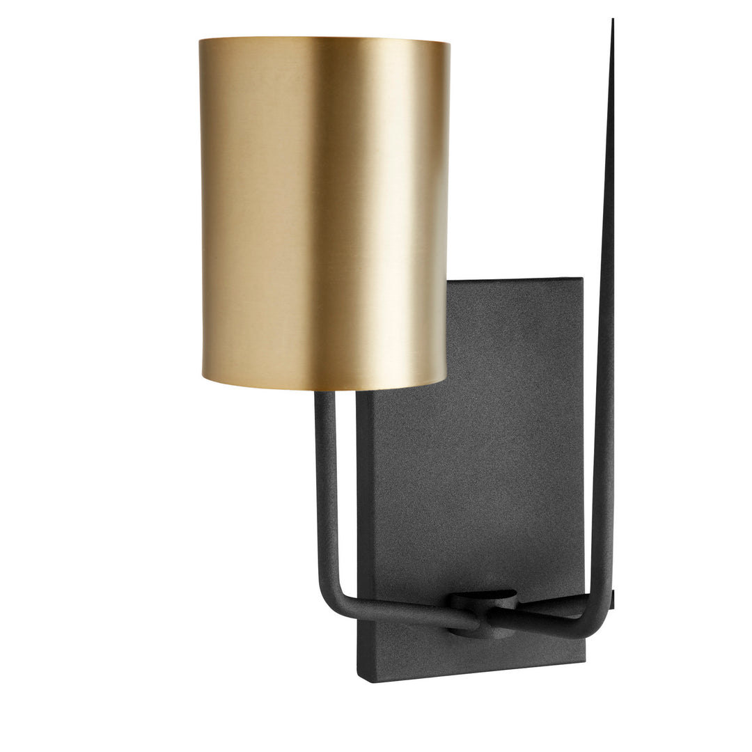 Quorum Harmony 557-3-6980 Wall Sconce Light - Textured Black W/ Aged Brass