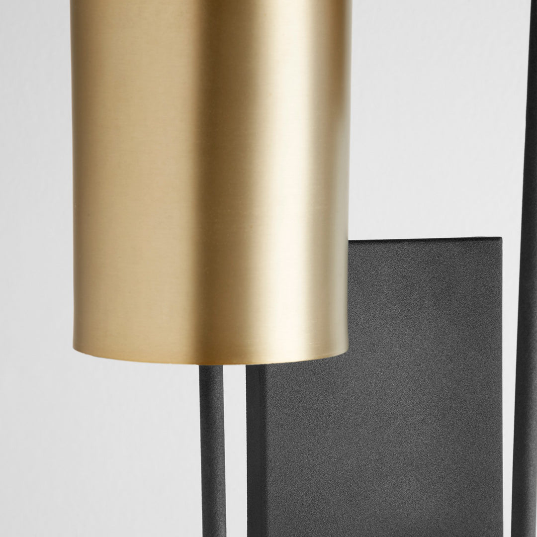 Quorum Harmony 557-3-6980 Wall Sconce Light - Textured Black W/ Aged Brass