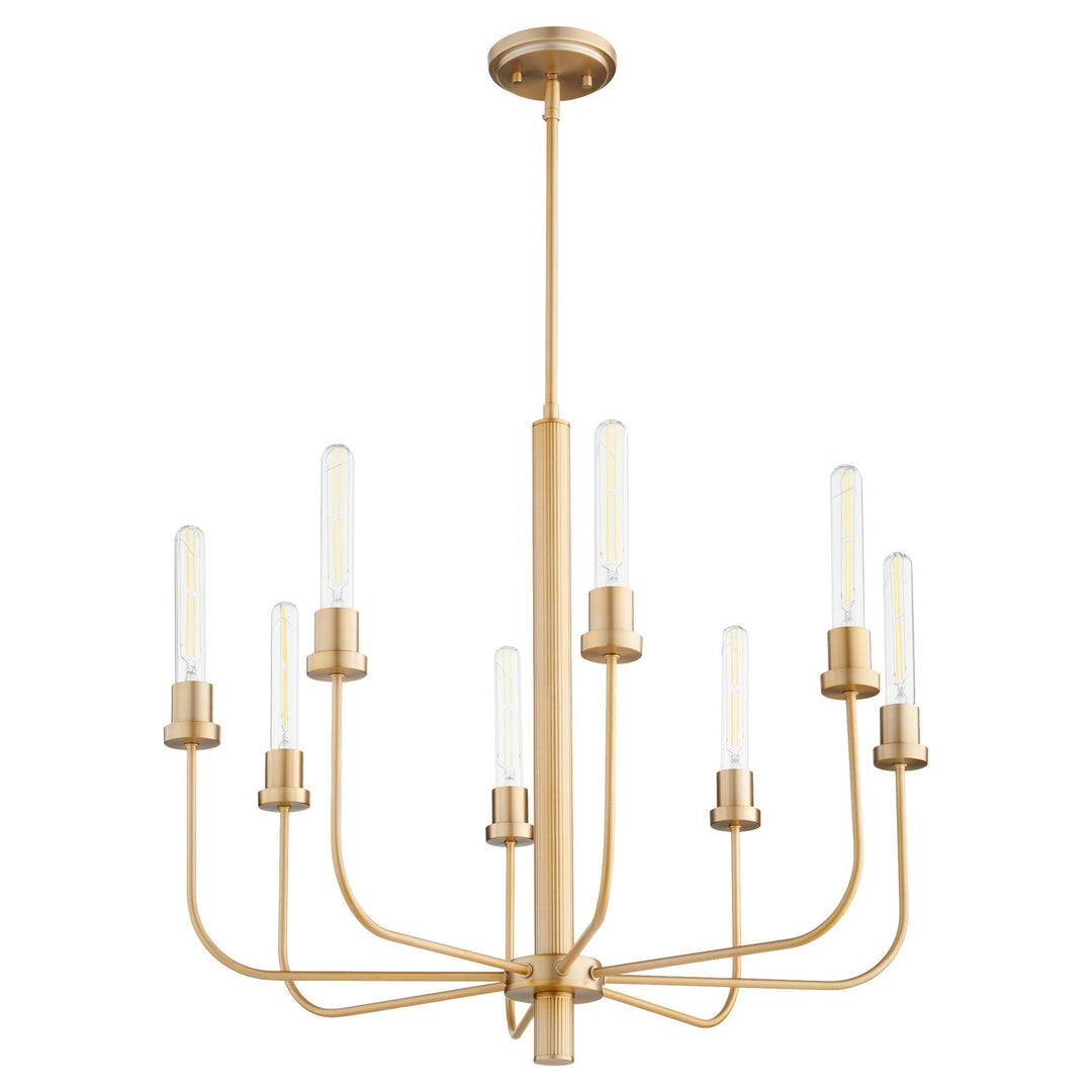 Quorum Sheridan 612-8-80 Chandelier Light - Aged Brass