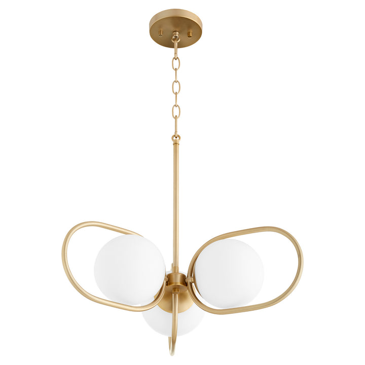 Quorum Belmont 6137-3-80 Chandelier Light - Aged Brass