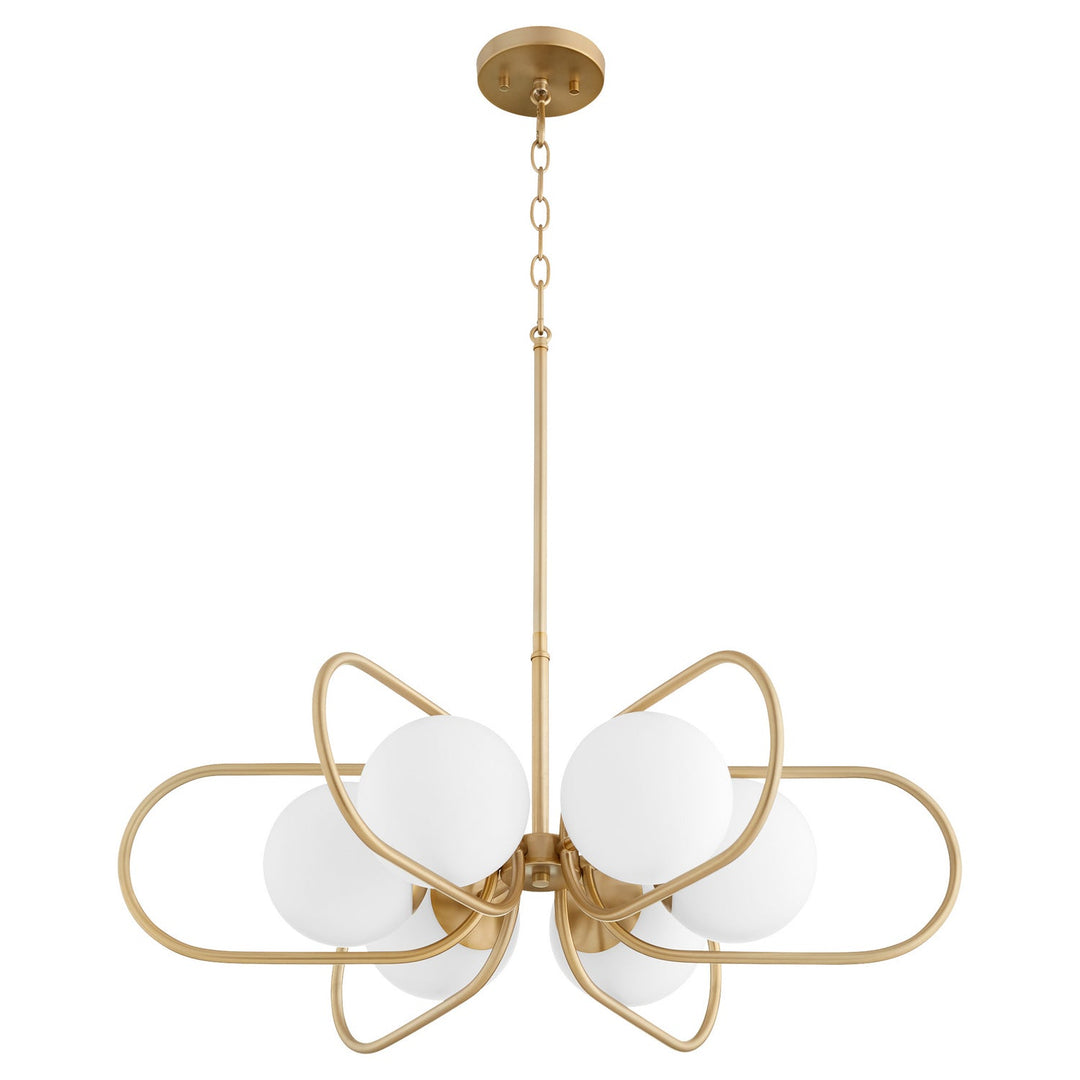 Quorum Belmont 6137-6-80 Chandelier Light - Aged Brass