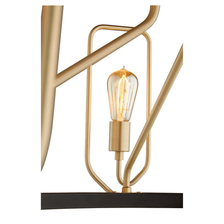 Quorum Howe 65-8-6980 Chandelier Light - Textured Black W/ Aged Brass