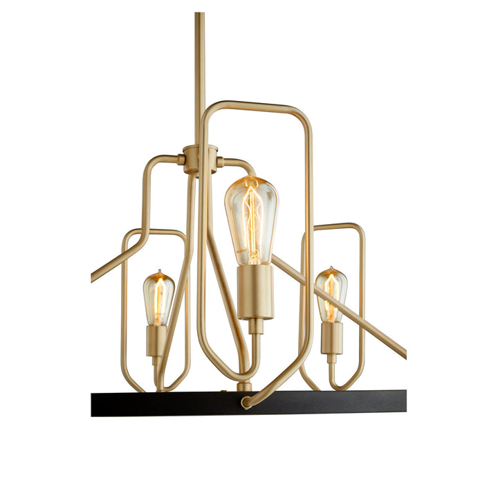 Quorum Howe 65-8-6980 Chandelier Light - Textured Black W/ Aged Brass