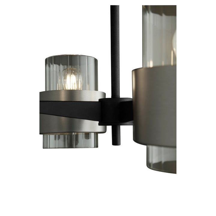 Quorum Epsilon 683-4-6965 Chandelier Light - Textured Black W/ Satin Nickel