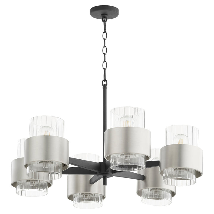 Quorum Epsilon 683-6-6965 Chandelier Light - Textured Black W/ Satin Nickel