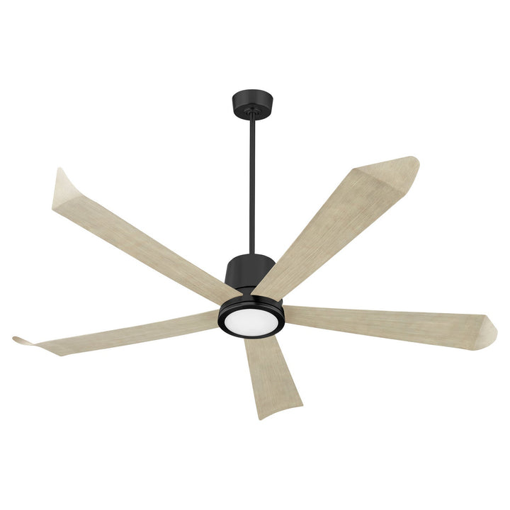 Quorum Rova 82725-59 Ceiling Fan 72 in. - Matte Black, Weathered Gray