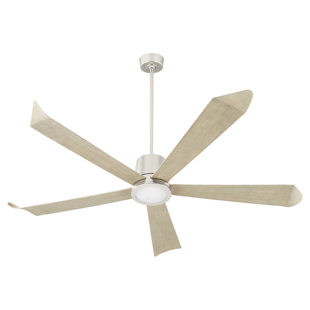 Quorum Rova 82725-65 Ceiling Fan 72 in. - Satin Nickel, Weathered Gray