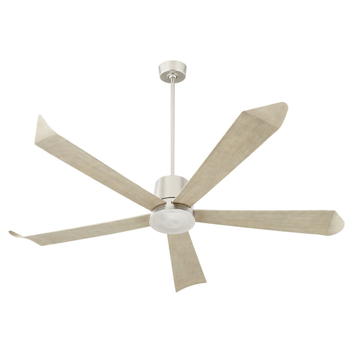 Quorum Rova 82725-65 Ceiling Fan 72 in. - Satin Nickel, Weathered Gray