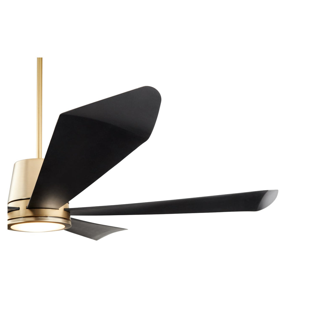 Quorum Rova 82725-80 Ceiling Fan 72 in. - Aged Brass, Matte Black