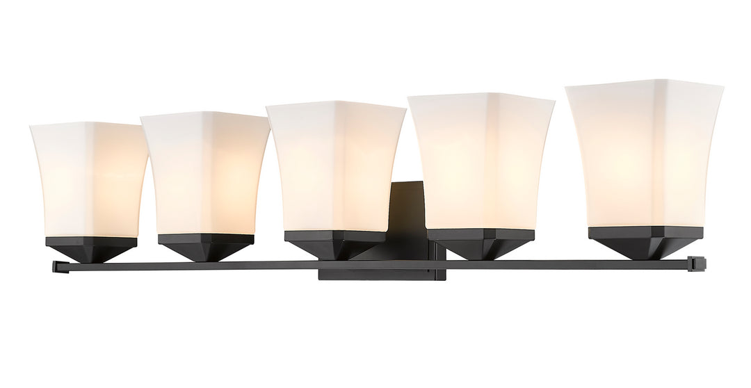 Z-Lite Darcy 1939-5V-MB Bath Vanity Light 38 in. wide - Matte Black