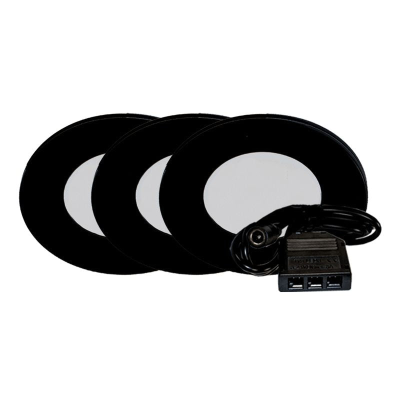 Westgate Lighting PL12-3KIT-30K-BK  3-Pack Kit Slim Puck Light Decor Black
