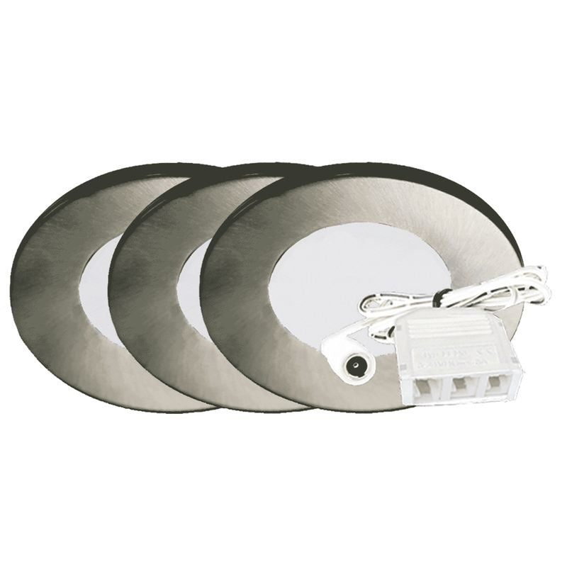 Westgate Lighting PL12-3KIT-50K-BN  3-Pack Kit Slim Puck Light Decor Pewter, Nickel, Silver