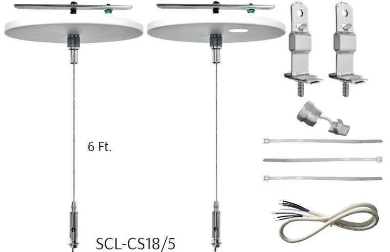 Westgate Lighting SCL-CS18/5  Double Suspension Kit With Single Key Hole Connectors Decor Pewter, Nickel, Silver