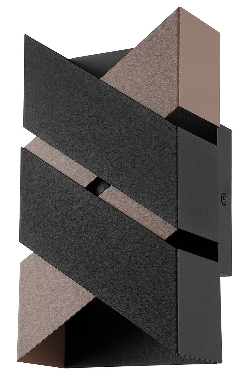 Eglo Gurare 99689A Wall Sconce Light - Structured Black & Mocha