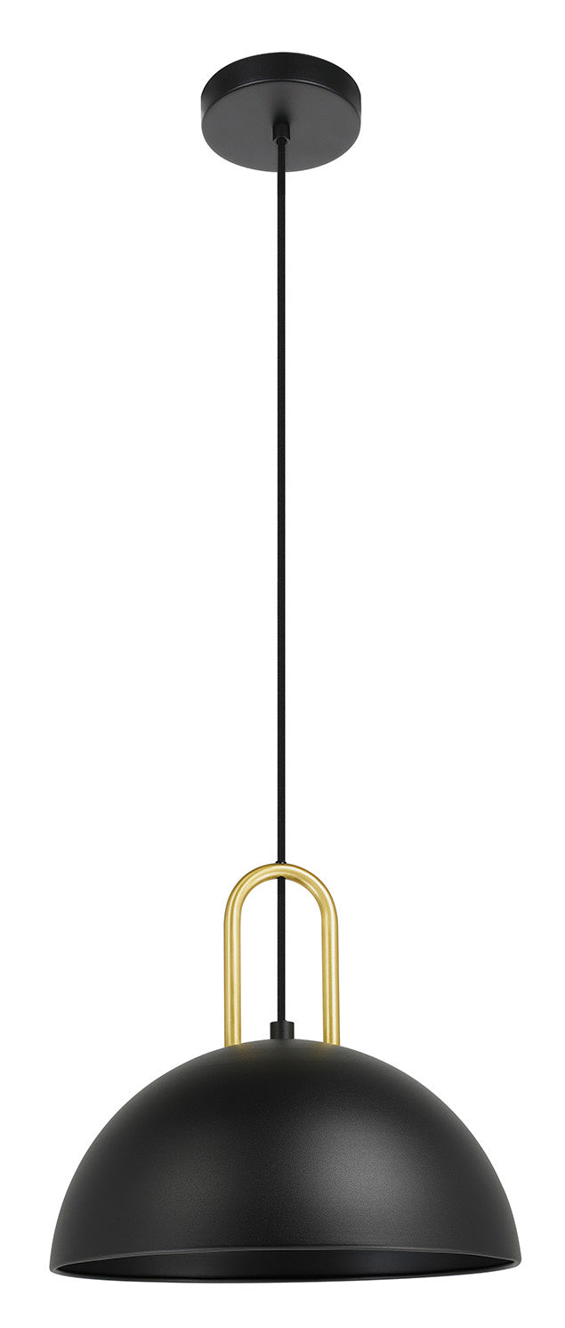 Eglo Calmanera 99693A Pendant Light - Structured Black w/ Brushed Brass Accents