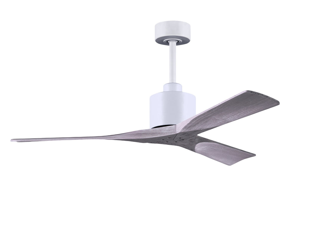 Matthews Fan Company Nan NK-MWH-BW-52 Ceiling Fan - Matte White, Barnwood Tone/