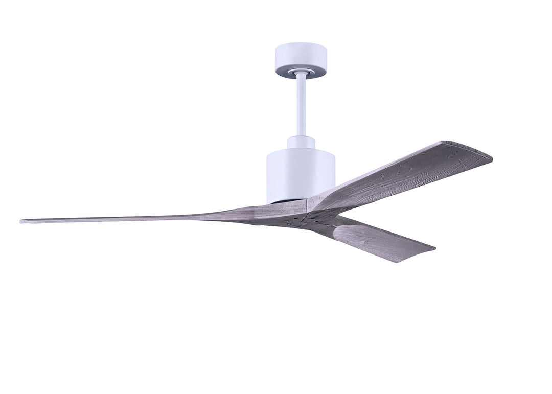 Matthews Fan Company Nan NK-MWH-BW-60 Ceiling Fan - Matte White, Barnwood Tone/