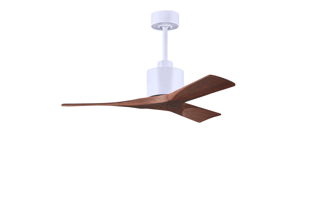 Matthews Fan Company Nan NK-MWH-WA-42 Ceiling Fan - Matte White, Walnut/