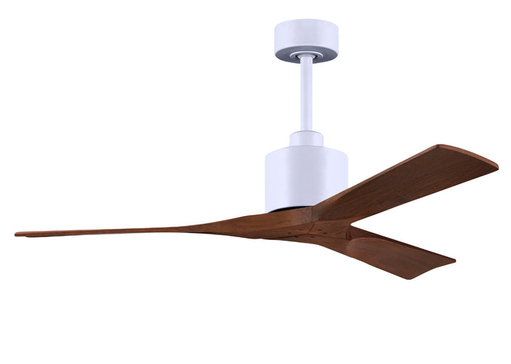 Matthews Fan Company Nan NK-MWH-WA-52 Ceiling Fan - Matte White, Walnut/