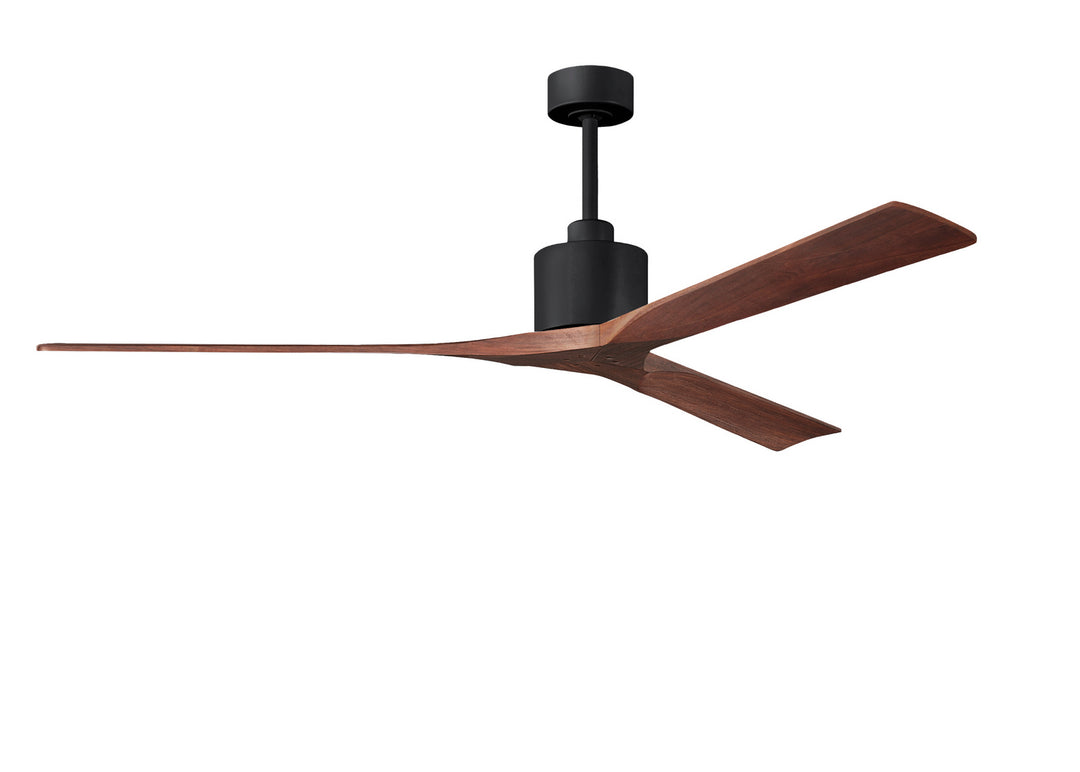 Matthews Fan Company Nan XL NKXL-BK-WA-72 Ceiling Fan - Matte Black, Walnut/